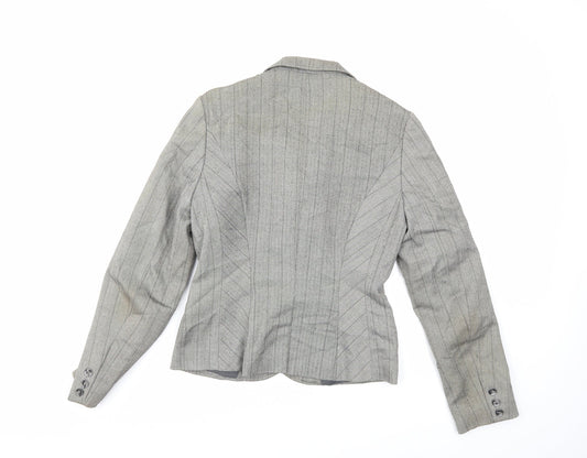 Dorothy Perkins Womens Grey Striped Jacket Blazer Size 8