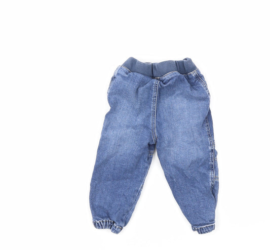 Preworn Baby Blue Denim Track Pants Jeans Size 18 Months