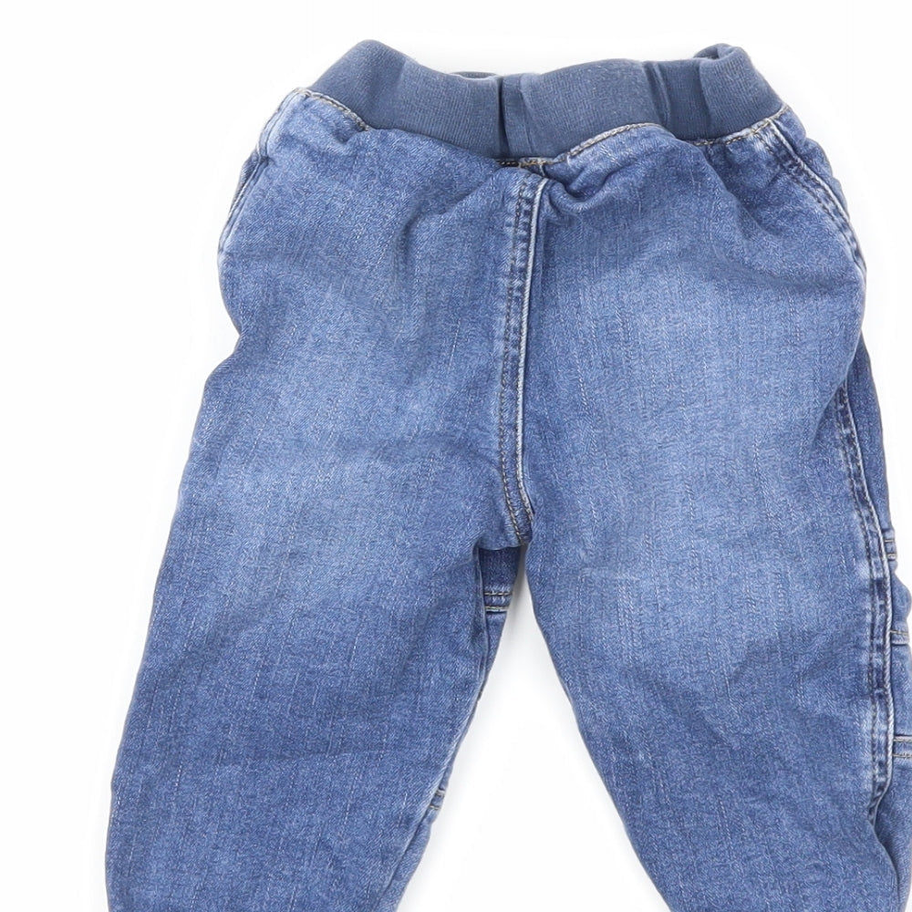 Preworn Baby Blue Denim Track Pants Jeans Size 18 Months