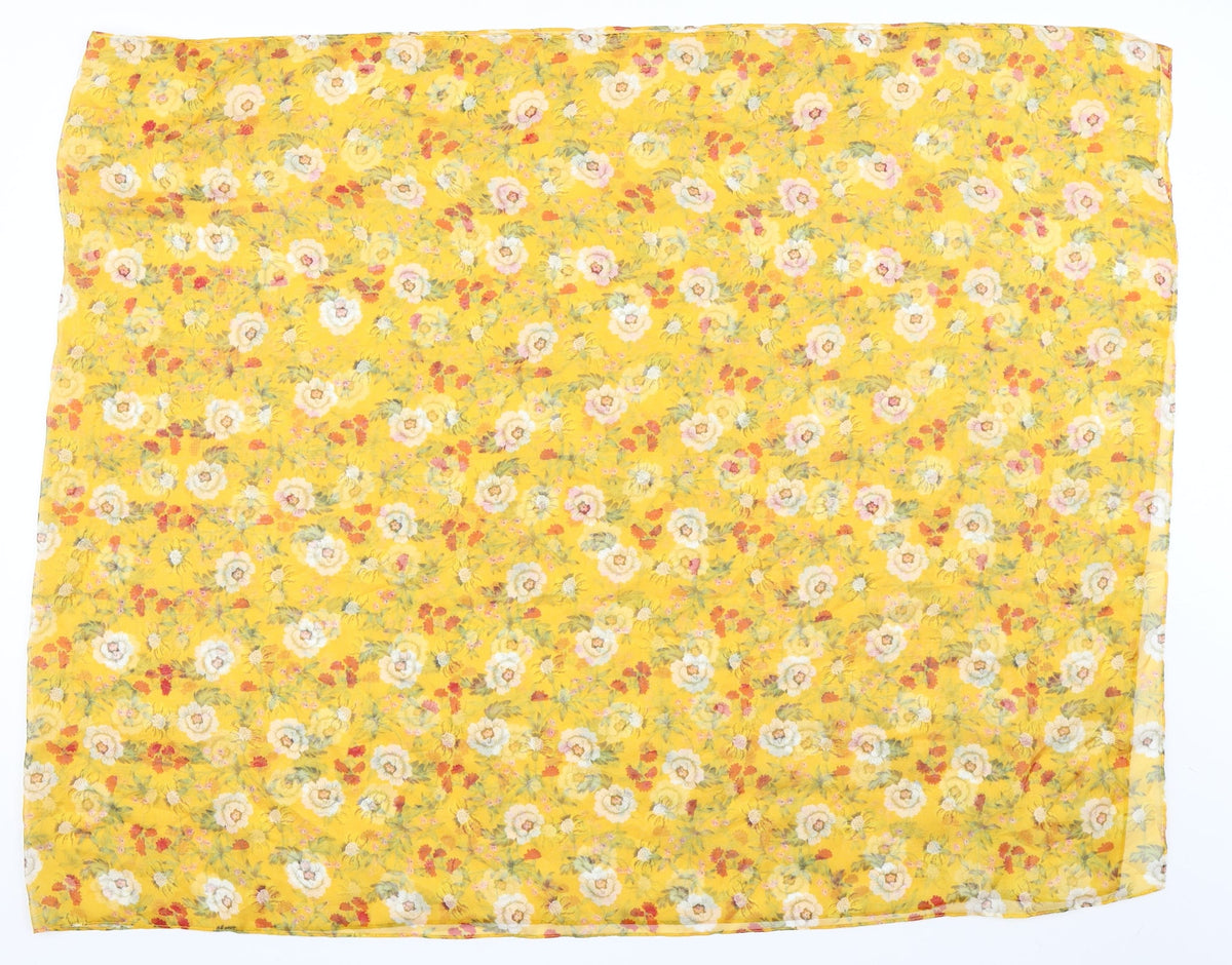 Additional front view of Matalan women’s yellow floral shawl/wrap