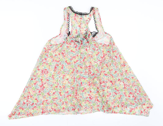 River Island Womens Green Floral Basic Blouse Size 6 - Lace Top