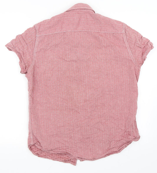 Angelo Litrico Mens Red Button-Up Size M