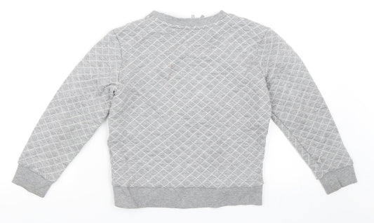 Preworn Girls Grey Pullover Sweatshirt Size 10 Years