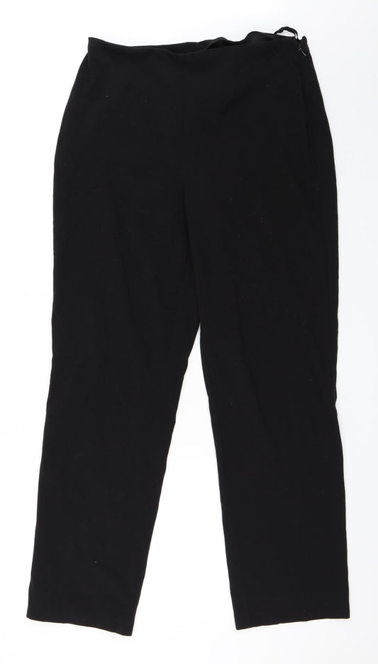 Marks and Spencer Womens Black Trousers Size 14 L30.5 in