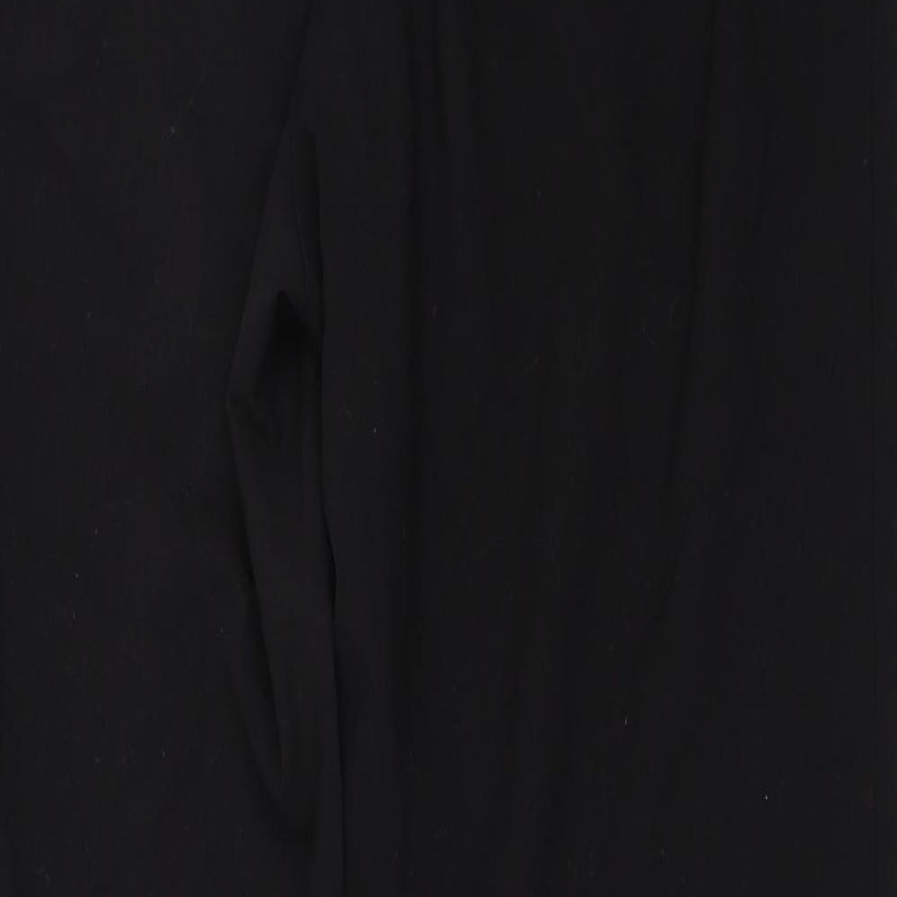 Brand and care label for Marks & Spencer women’s black trousers, size UK 14, 30.5-inch leg