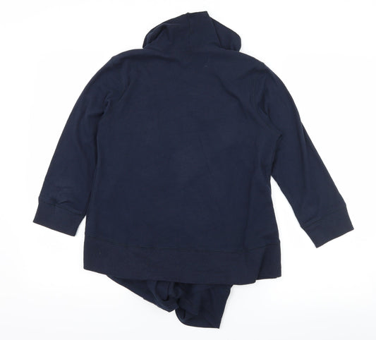 Marks and Spencer Womens Blue Jersey Cardigan Jumper Size 12