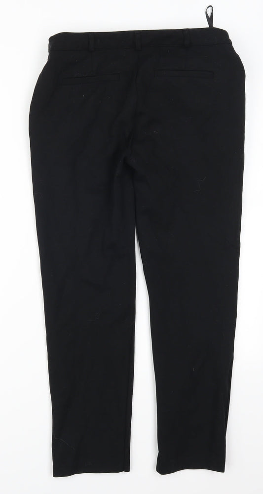 Nutmeg Womens Black Trousers Size 10 L25.5 in