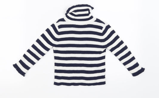 George Girls White Striped Pullover Jumper Size 2 Years