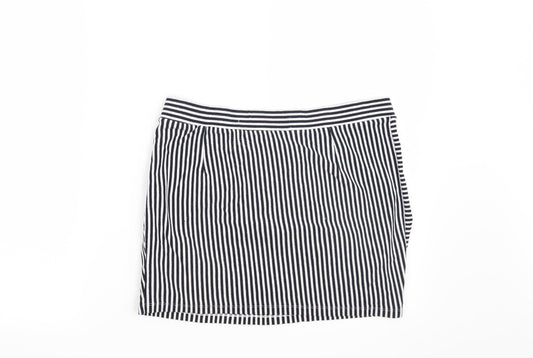 Stradivarius Womens Blue Striped Mini Skirt Size L