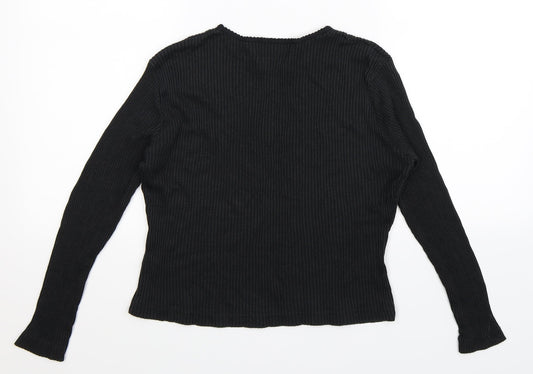 Carolyn Taylor Womens Black Pullover Jumper Size L