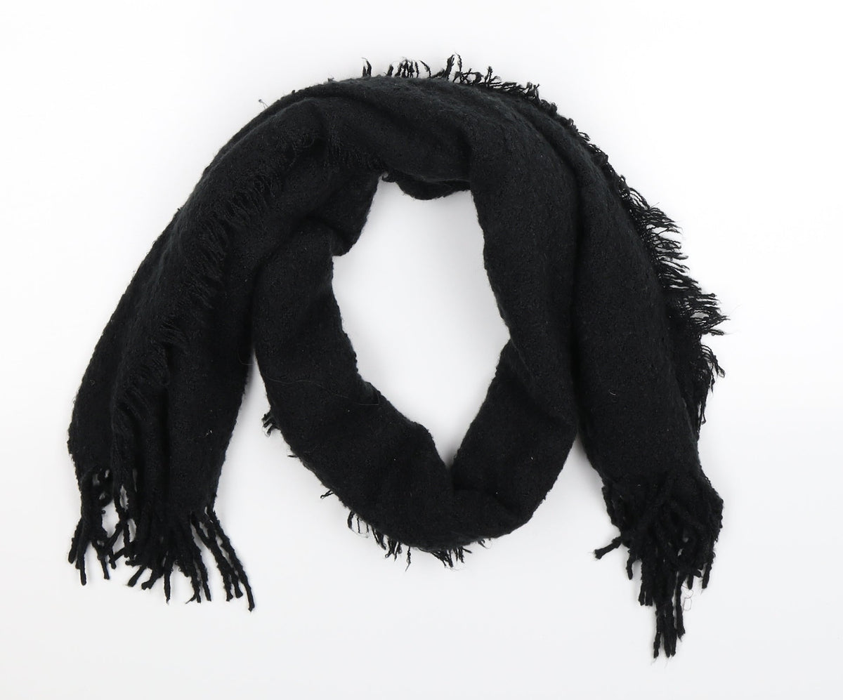 Front view of Atmosphere women’s black knit scarf