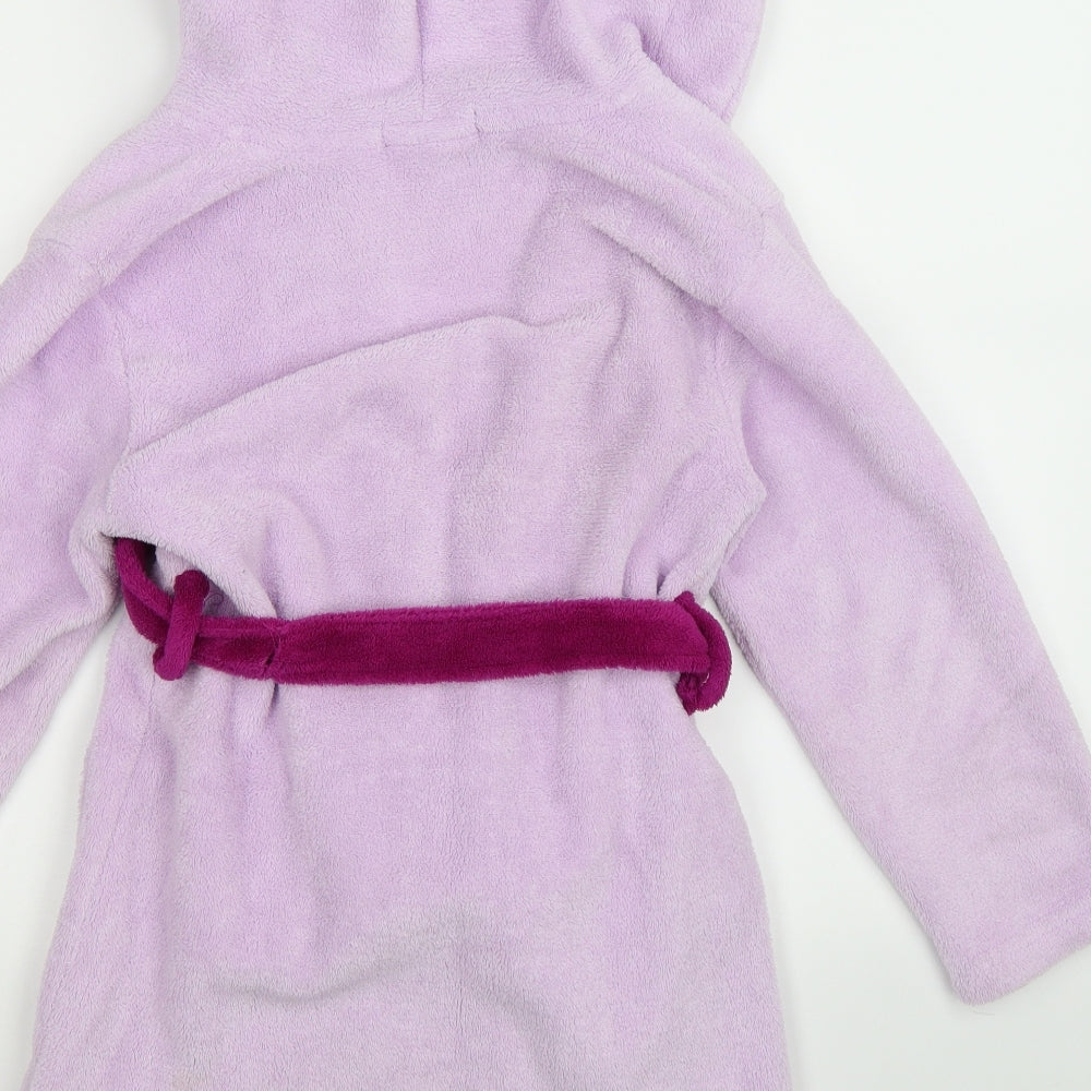 Sanrio Girls Purple Solid Fleece Kimono Robe Size 7-8 Years - Hello Kitty