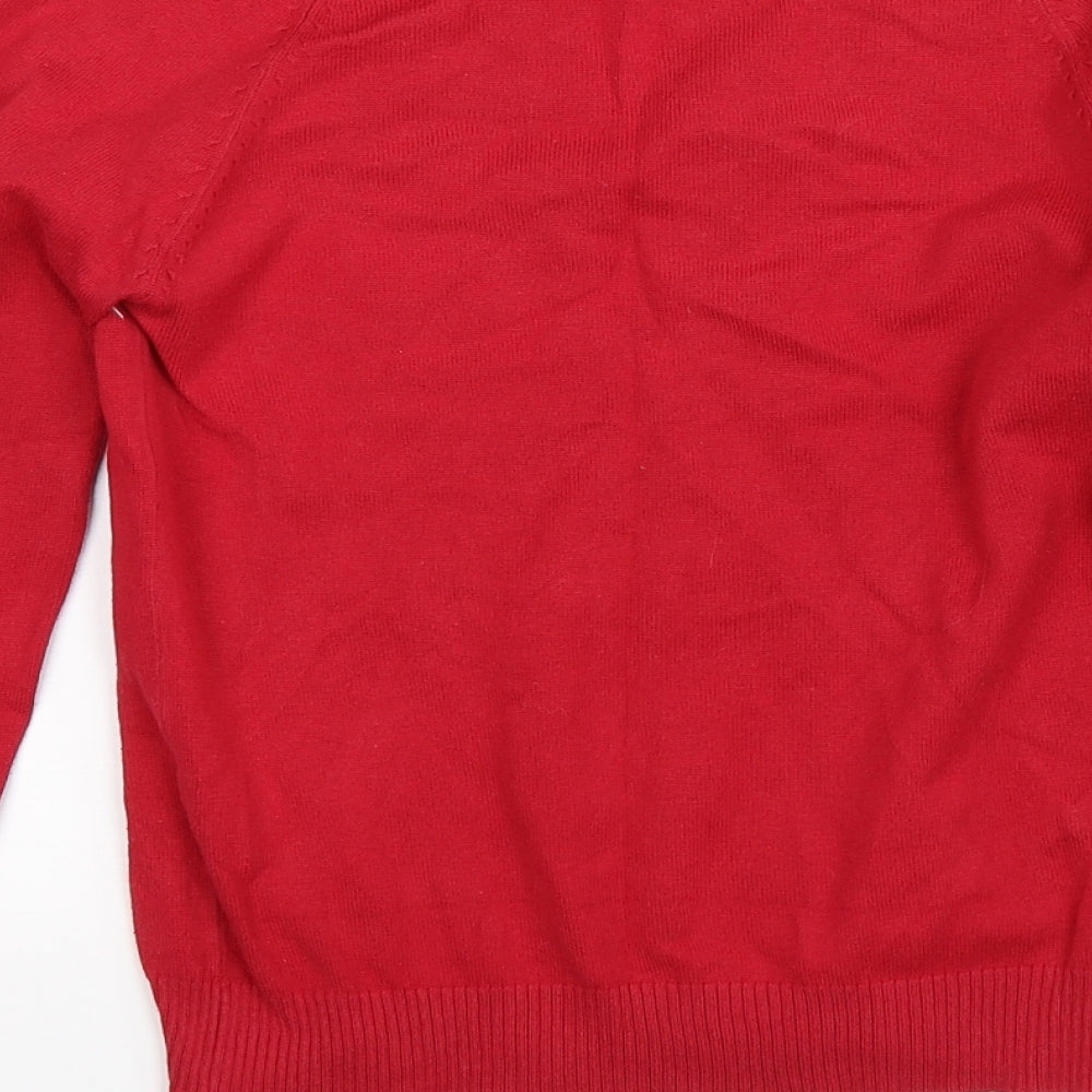 Zara Womens Red Knit Pullover Jumper Size S
