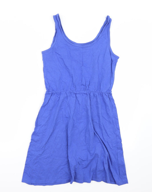 Easy Womens Blue A-Line Size 10