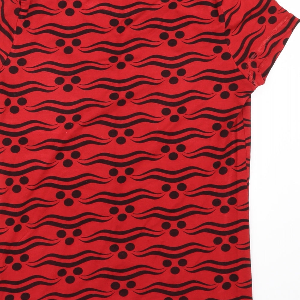 Atilkutoglu Womens Red Basic T-Shirt Size M