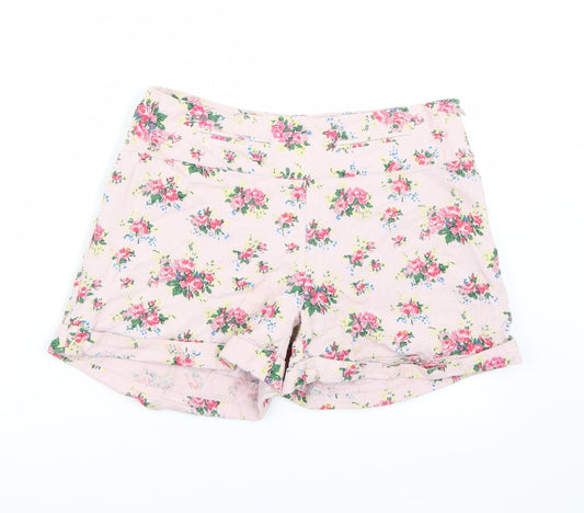Additional front view of Darling women’s pink floral bermuda shorts, size S