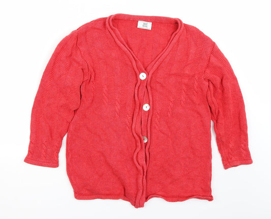 Alba Moda Womens Red Cardigan Jumper Size 10
