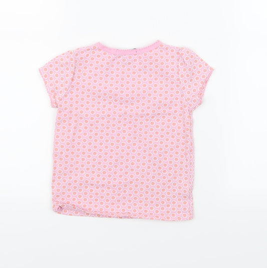 Gap Girls Pink Floral Basic T-Shirt Size 2 Years