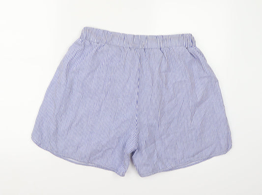 MissLook Womens Blue Striped Sweat Shorts Size 2XL