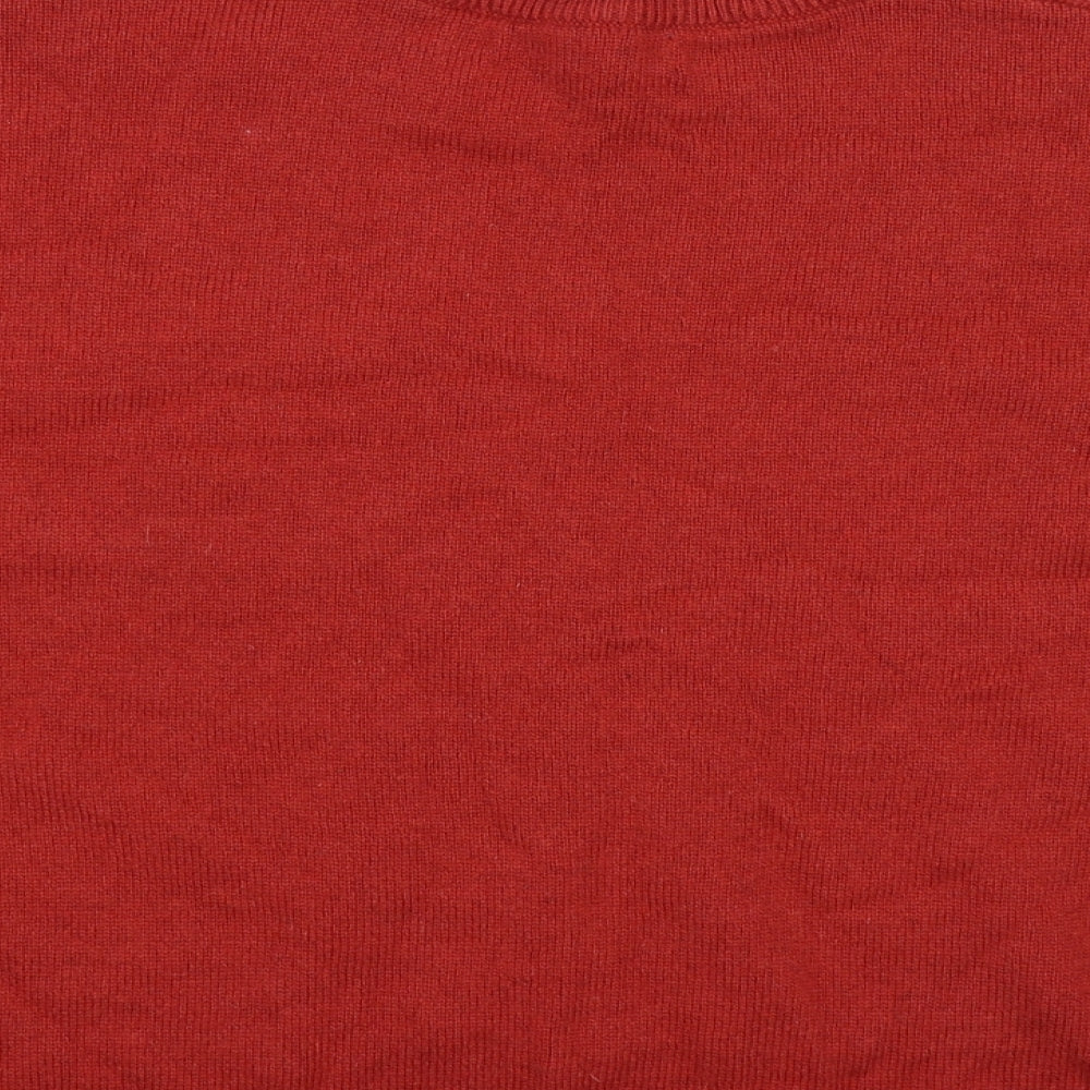 Brand and care label for Marks & Spencer women’s red knit jumper, size XL