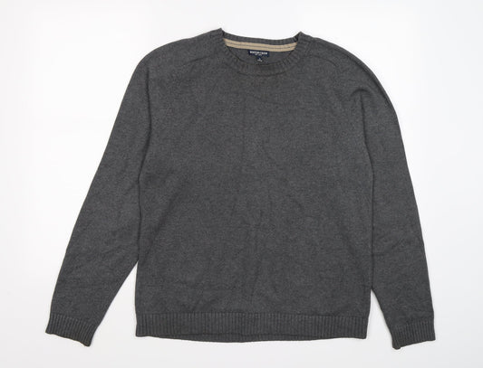 boston crew Mens Grey Knit Pullover Jumper Size S