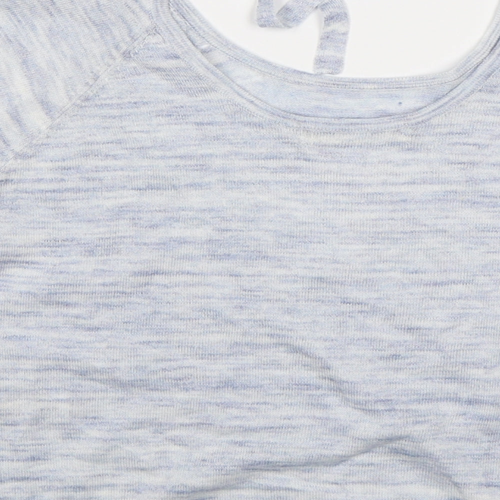 Brand and care label for Indigo women’s blue knit jumper, size UK 12