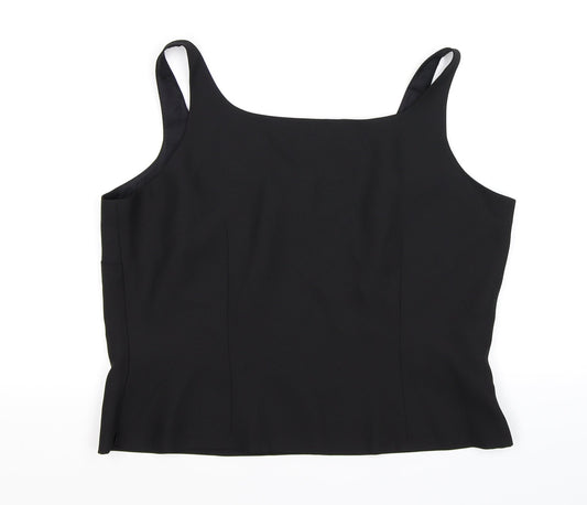 Condici Womens Black Floral Cropped Tank Size 16