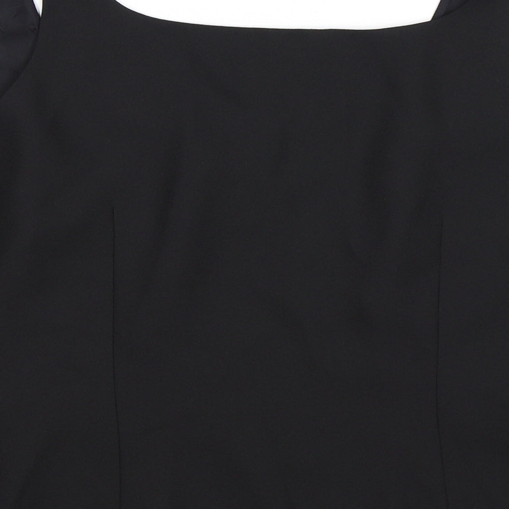 Brand and care label for Condici women’s black floral cropped tank, size UK 16
