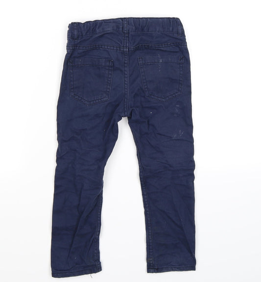 H&M Boys Blue Velour Straight Jeans Size 2-3 Years