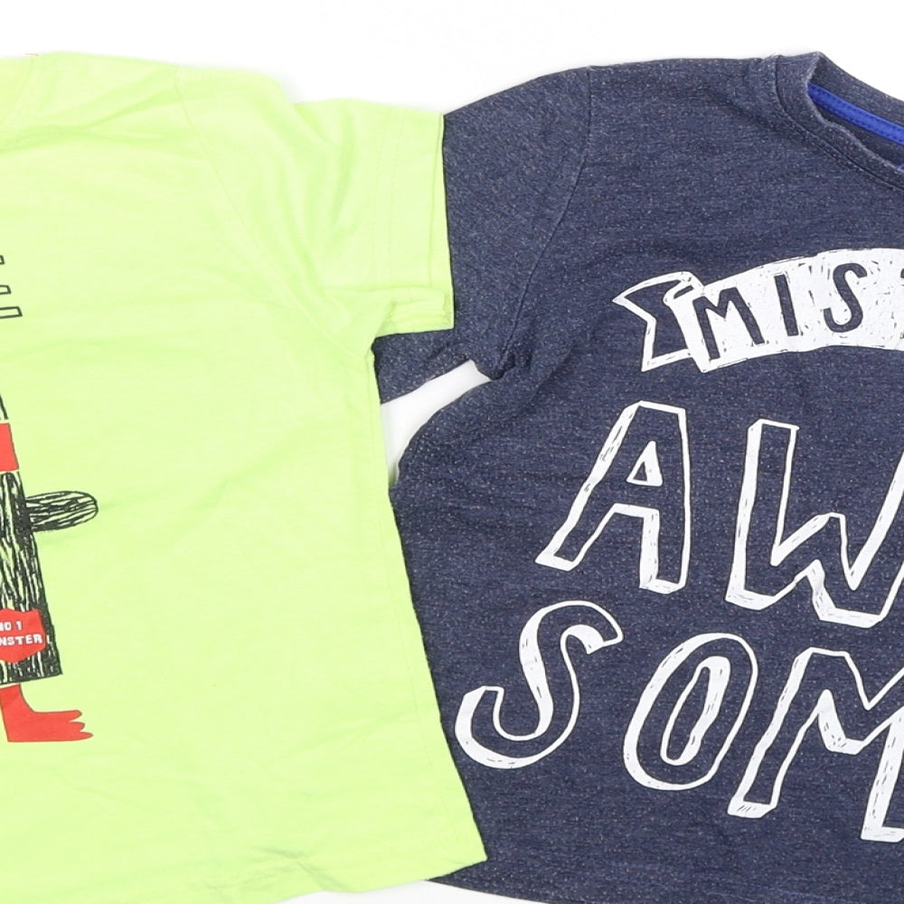 Rebel Boys Multicoloured Jersey Basic T-Shirt Size 2-3 Years - x 2