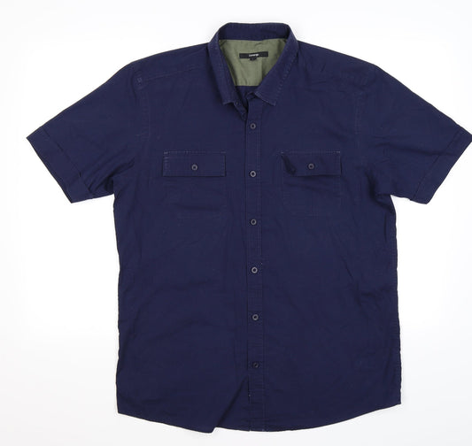 gero Mens Blue Button-Up Size L