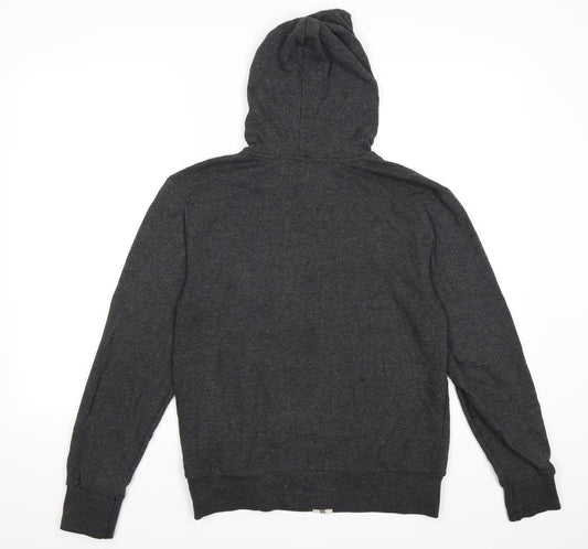 all basics Mens Grey Jersey Full Zip Hoodie Size S