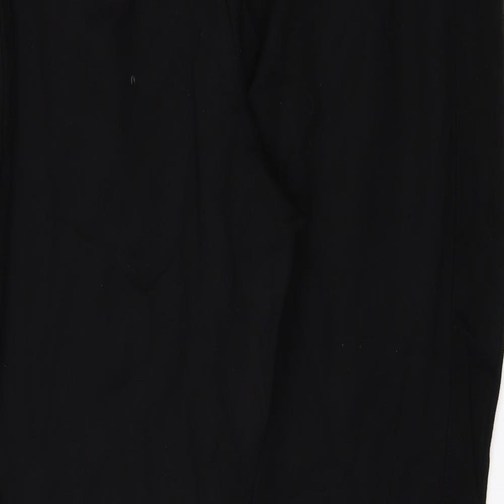 Brand and care label for Cynthia Rowley women’s black trousers, size UK 18, 25-inch leg