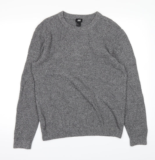 H&M Mens Grey Pullover Jumper Size M
