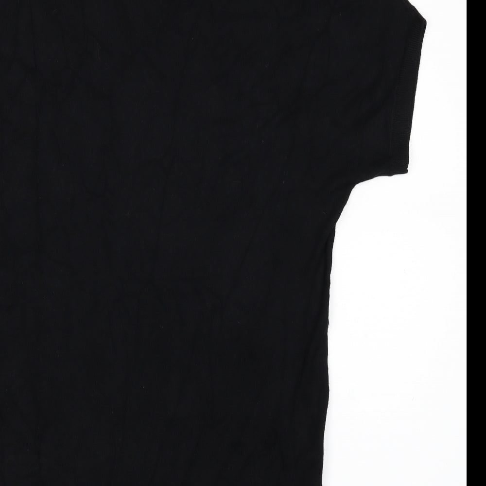 Brand and care label for Tezenis women’s black polka dot basic t-shirt, size M