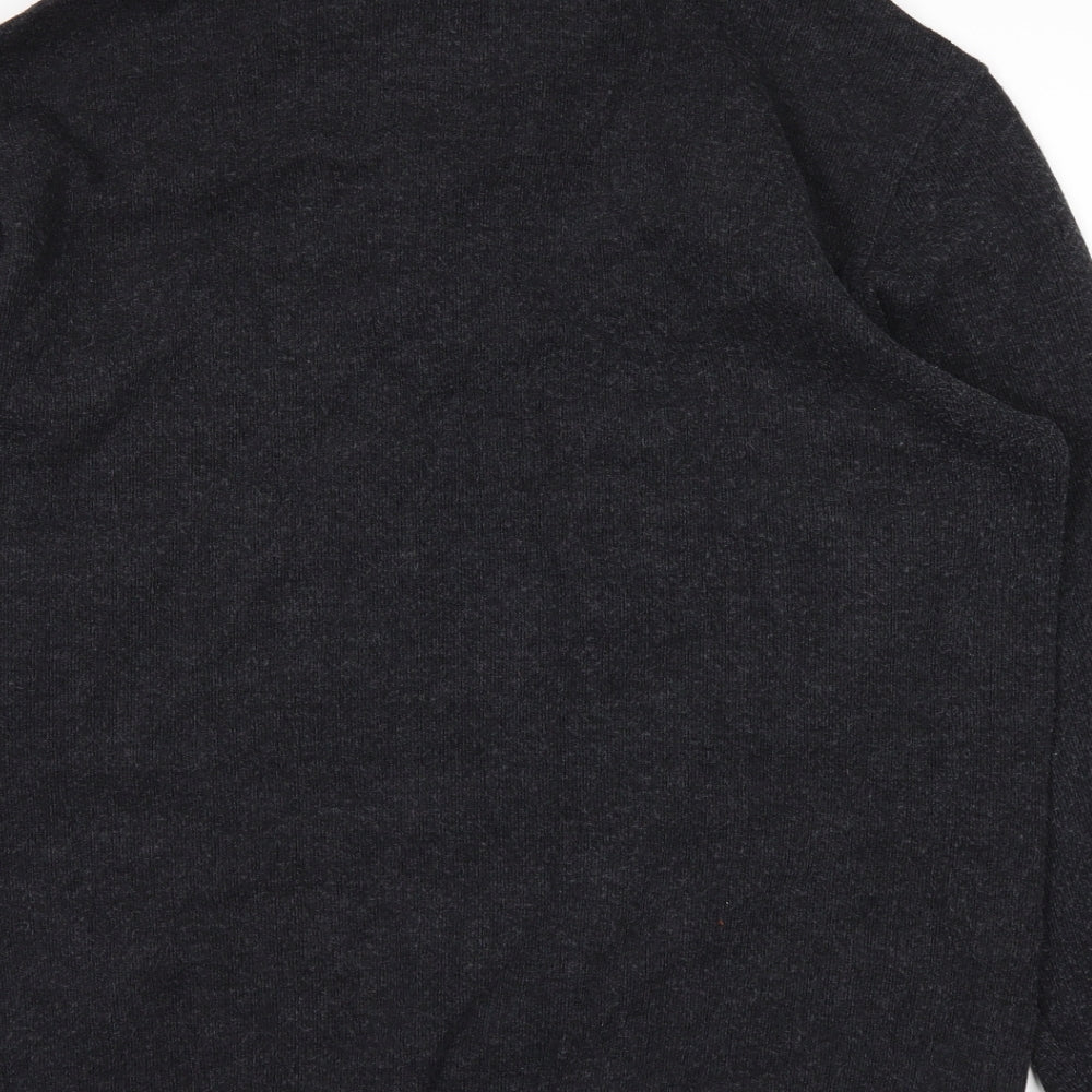 BHS Mens Black Striped Pullover Jumper Size L