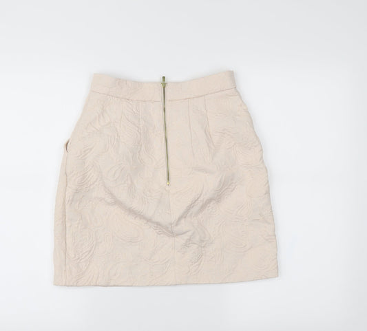 H&M Womens Pink Paisley A-Line Skirt Size 6