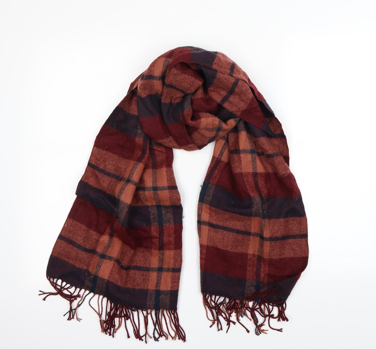 Front view of Preworn Multicoloured Check Scarf