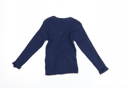Marks and Spencer Girls Blue Basic T-Shirt Size 2-3 Years