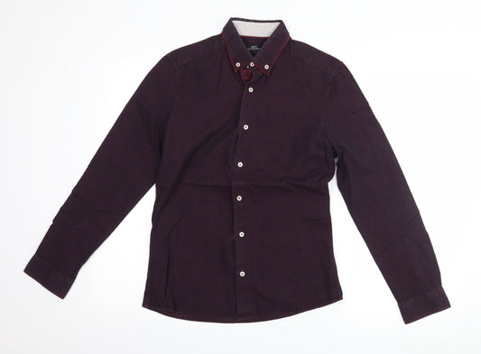 Next Mens Purple Button-Up Size S
