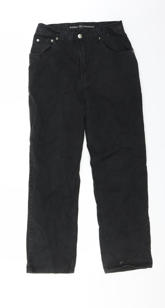 Matinee Mens Black Striped Straight Jeans Size 30 in L28 in