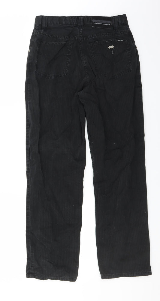 Matinee Mens Black Striped Straight Jeans Size 30 in L28 in