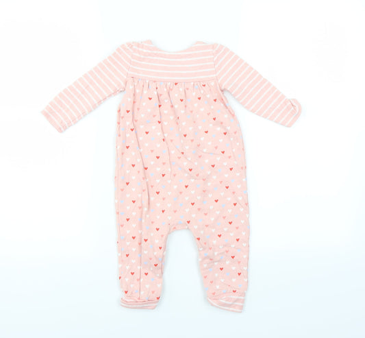 Gap Baby Pink Babygrow One-Piece Size 6-9 Months - heart pattern