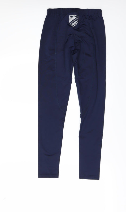 Playerlayer Womens Blue Compression Leggings Size 8 L28 in