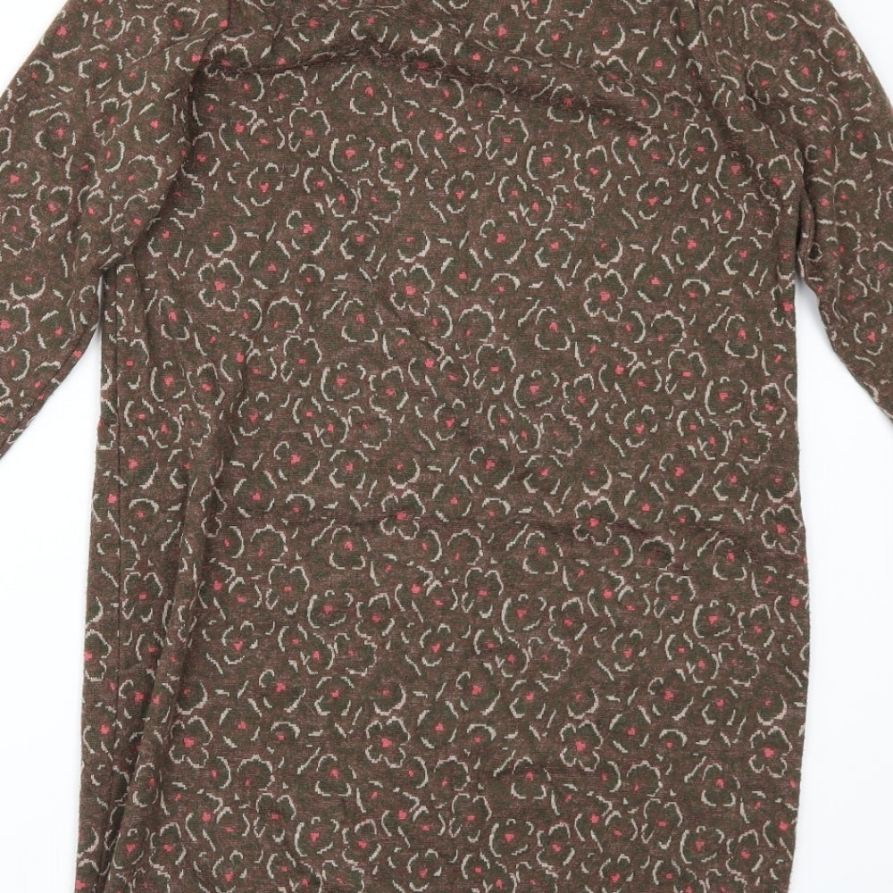 TU Womens Brown Floral Jumper Dress Size 8
