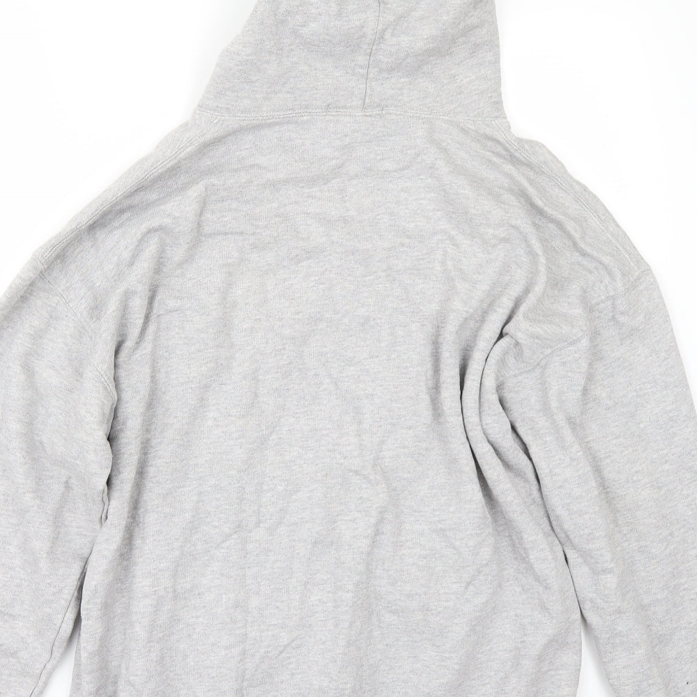 Brand and care label for STYLIWISE women’s grey pullover hoodie, size S