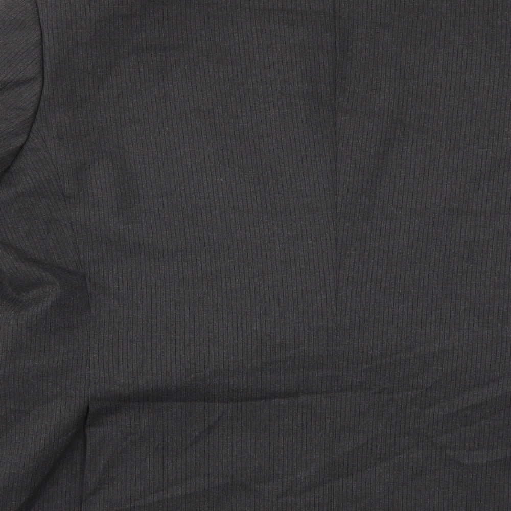 Brand and care label for Burton men’s grey striped jacket suit jacket, size 48