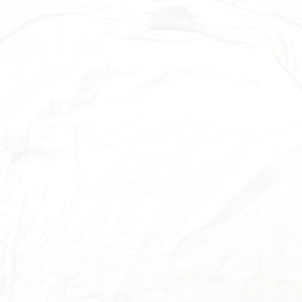 Netflix Womens White Basic T-Shirt Size 10