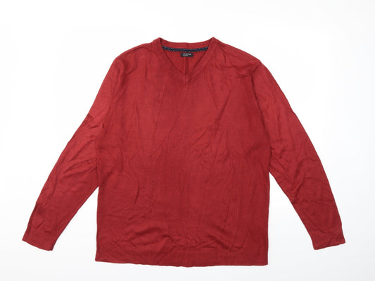 M&Co Mens Red Knit Pullover Jumper Size L