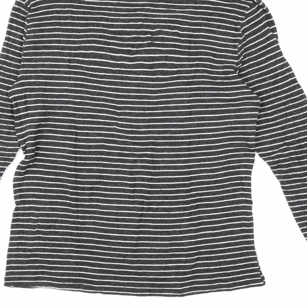 Zara Womens Black Striped Basic T-Shirt Size S